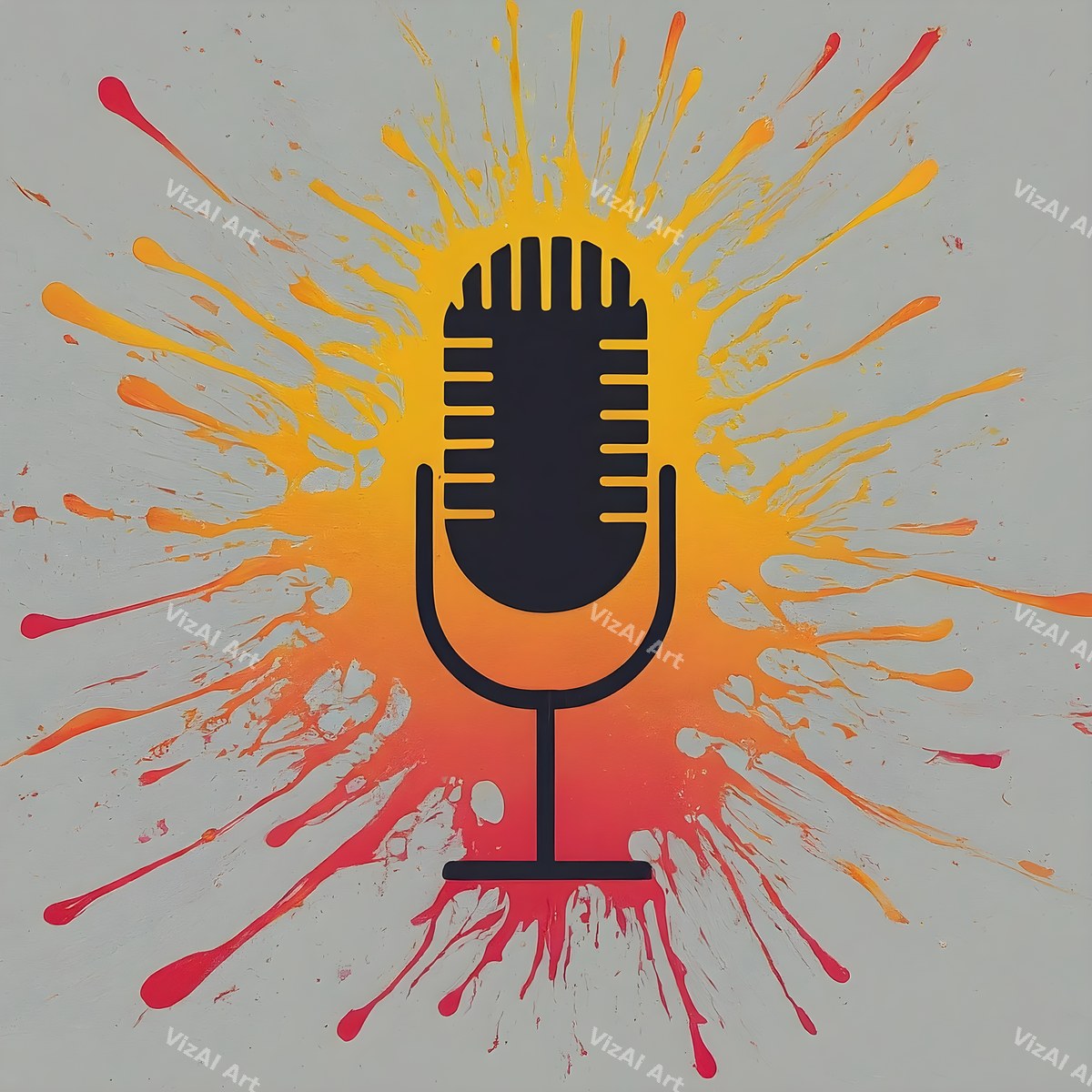 Paint Splash Microphone Art — print 6