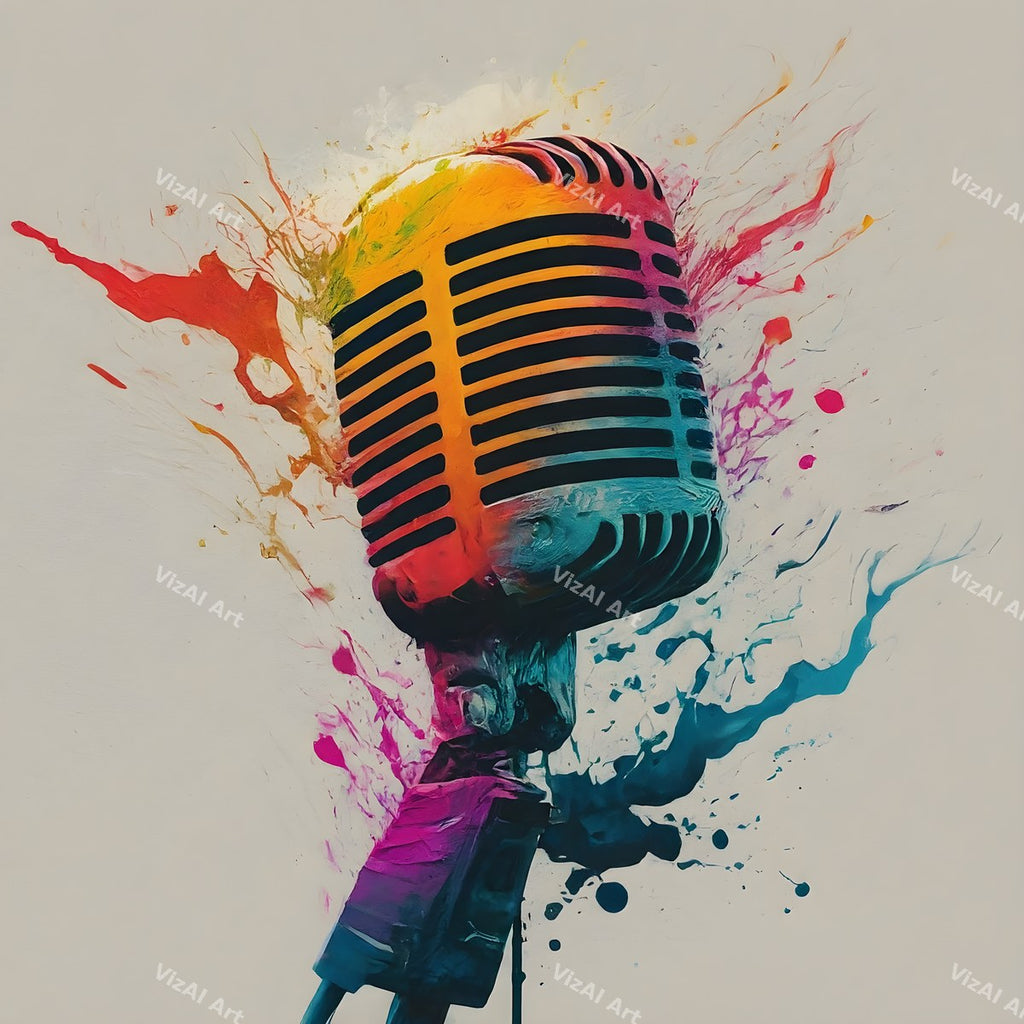 Paint Splash Microphone Art — print 7