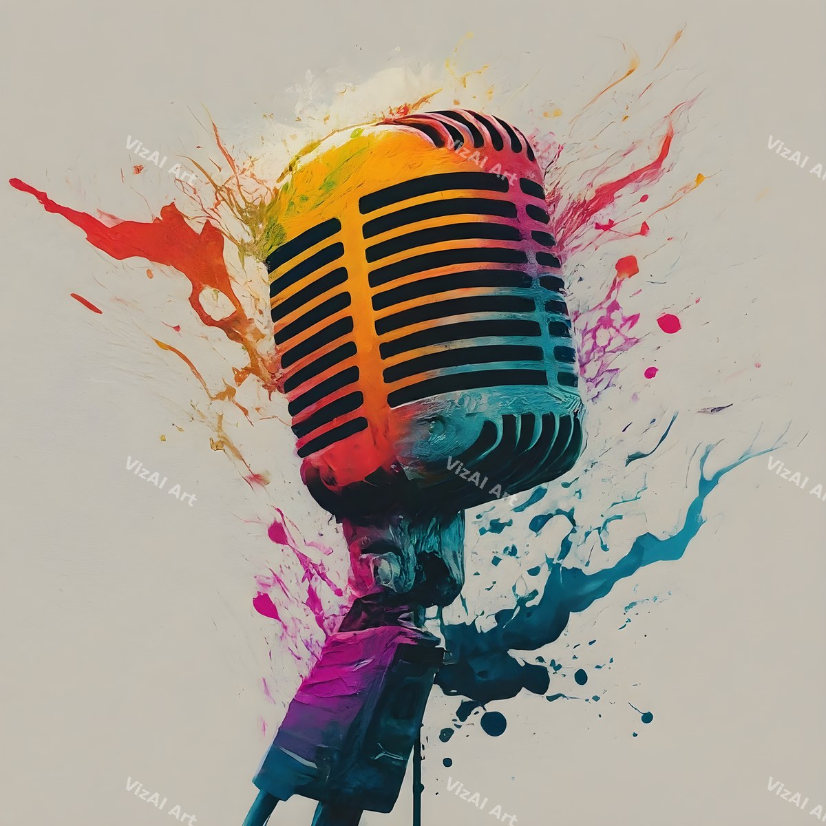 Paint Splash Microphone Art — print 7