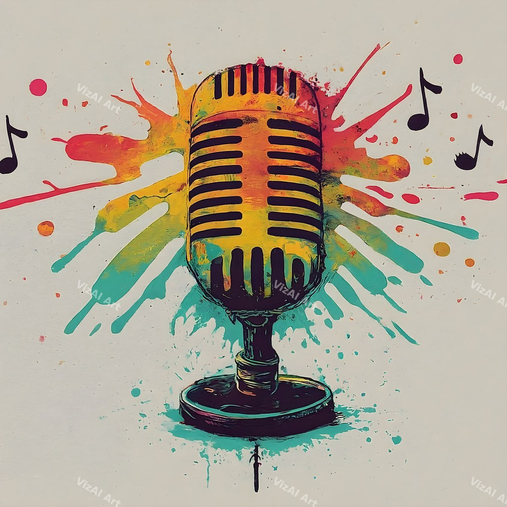 Paint Splash Microphone Art — print 8