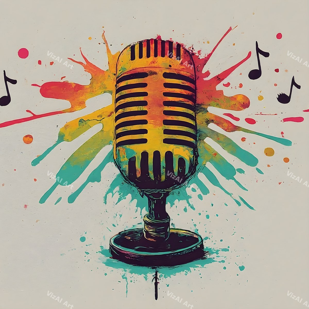 Paint Splash Microphone Art — print 8