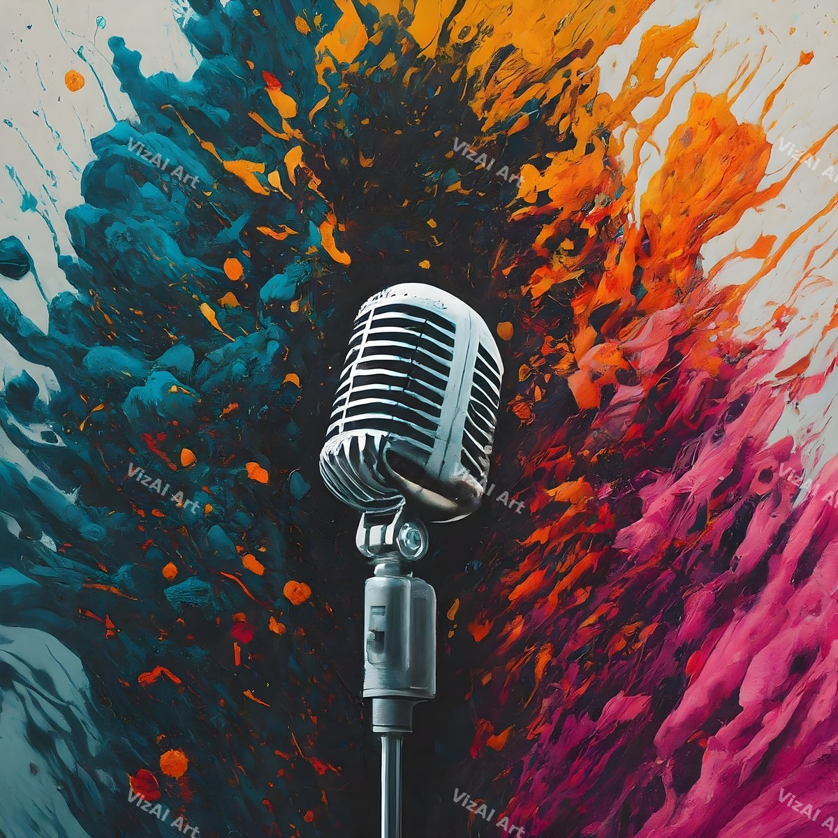 Paint Splash Microphone Art — print 9