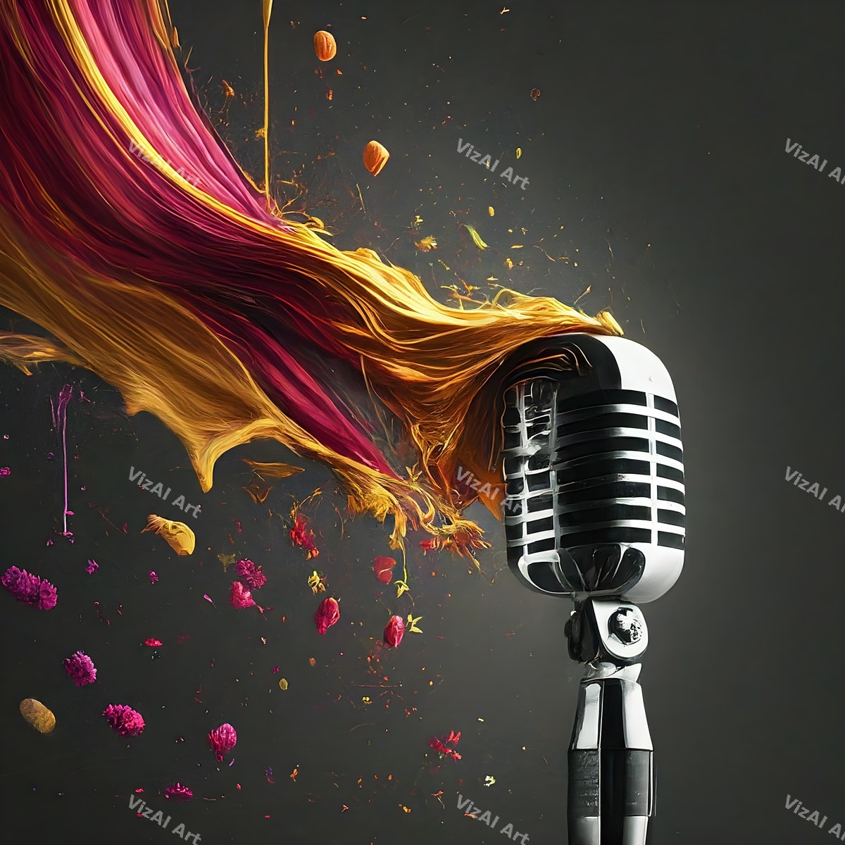 Paint Splash Microphone Art — print 11