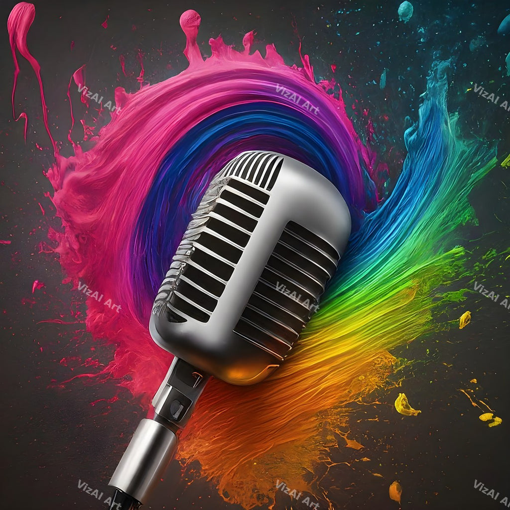 Paint Splash Microphone Art — print 12