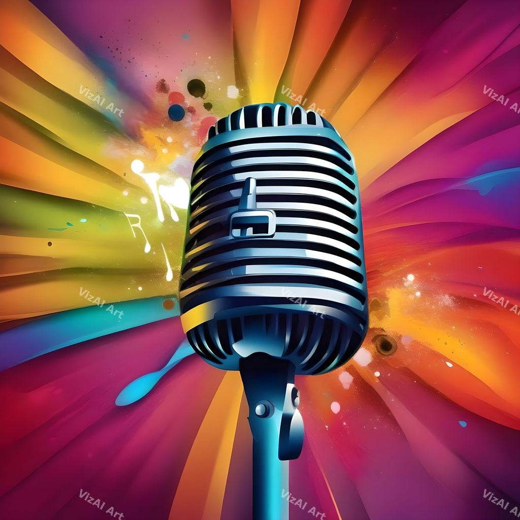 Colour Pop Microphone Art — print 2