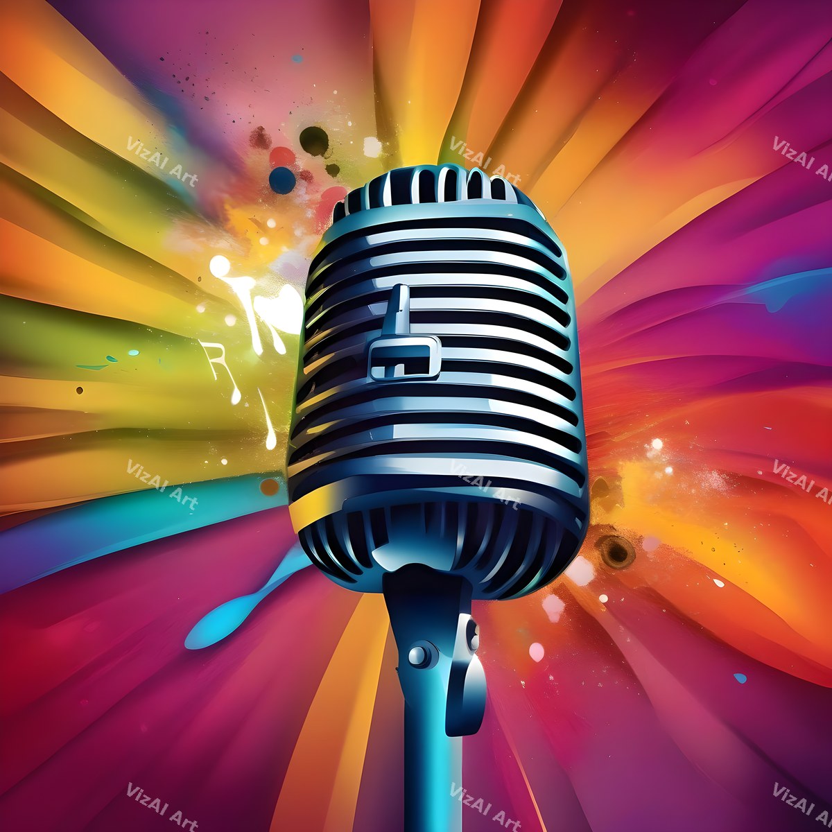 Colour Pop Microphone Art — print 2