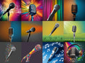 Colour Pop Microphone Art — 12 Printable Prints