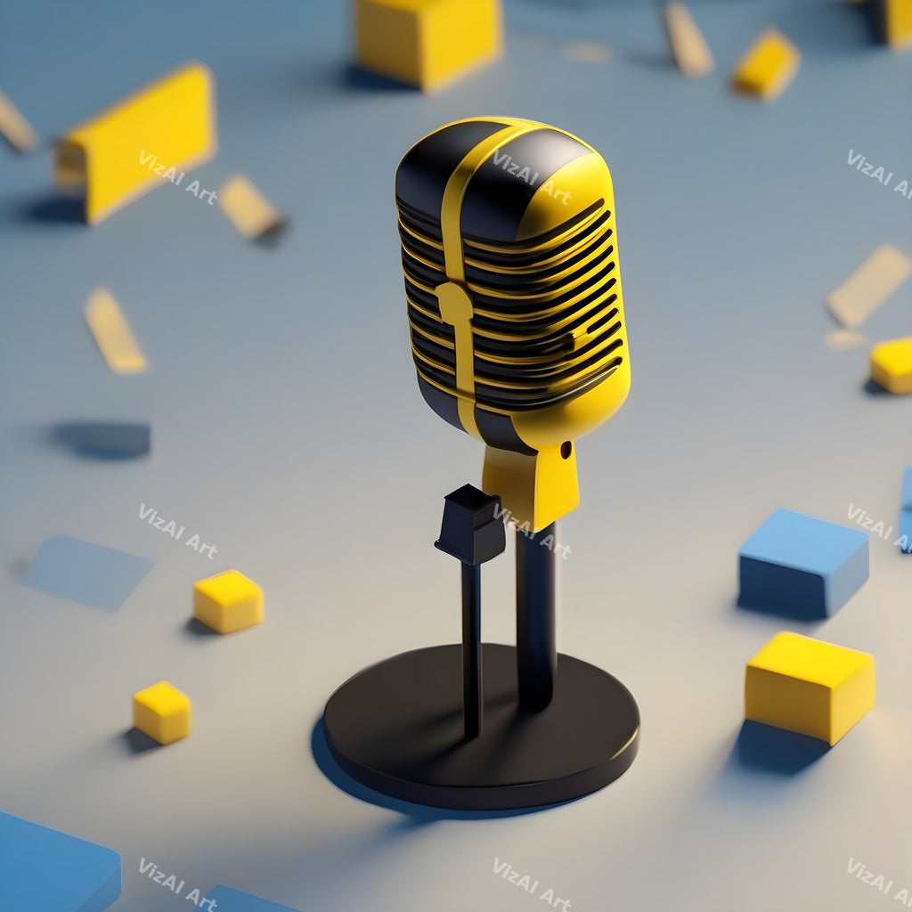 Pastel 3D Desk Microphone Art — print 6