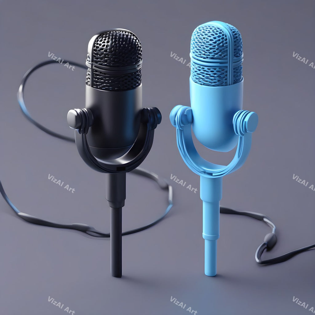 Pastel 3D Desk Microphone Art — print 7