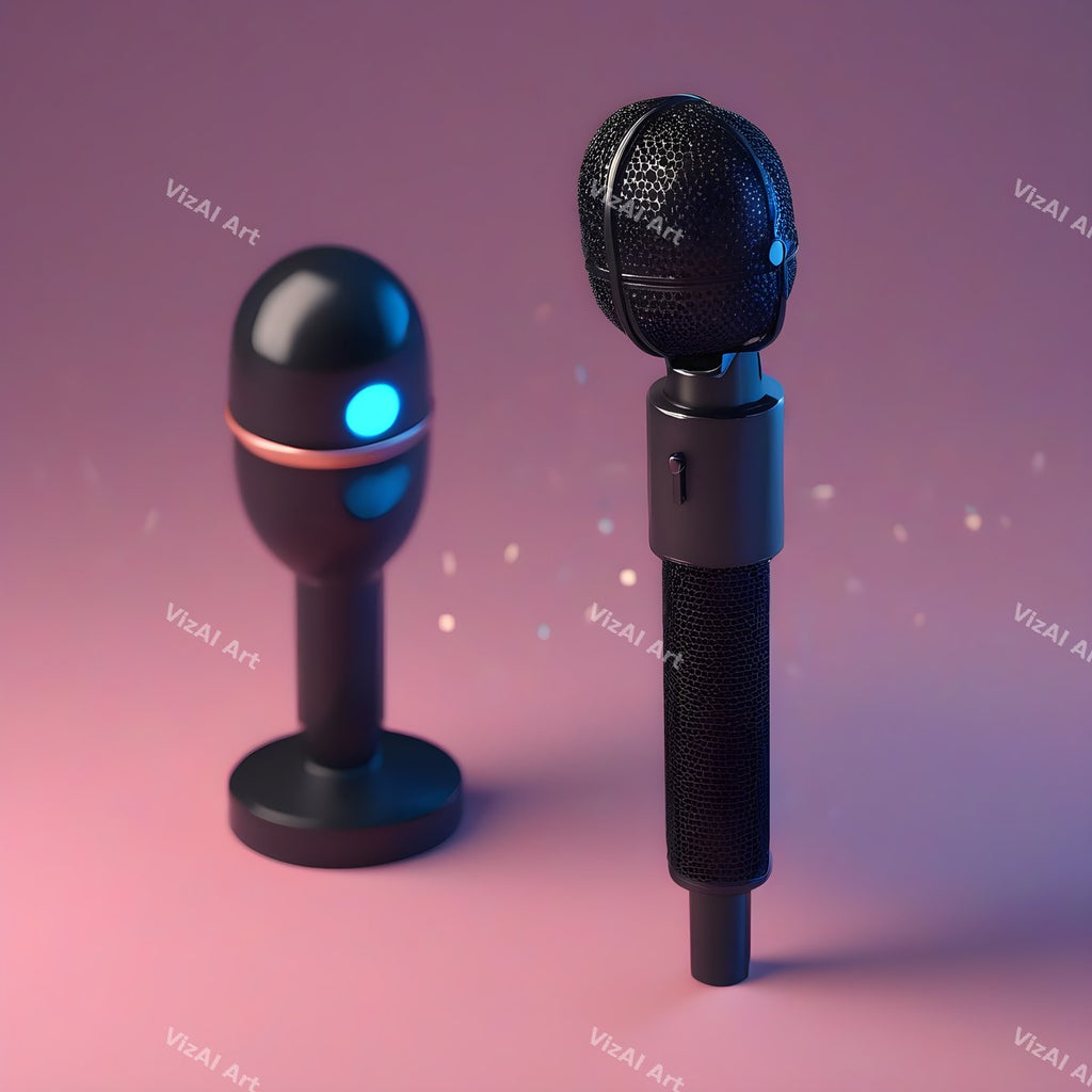Pastel 3D Desk Microphone Art — print 8