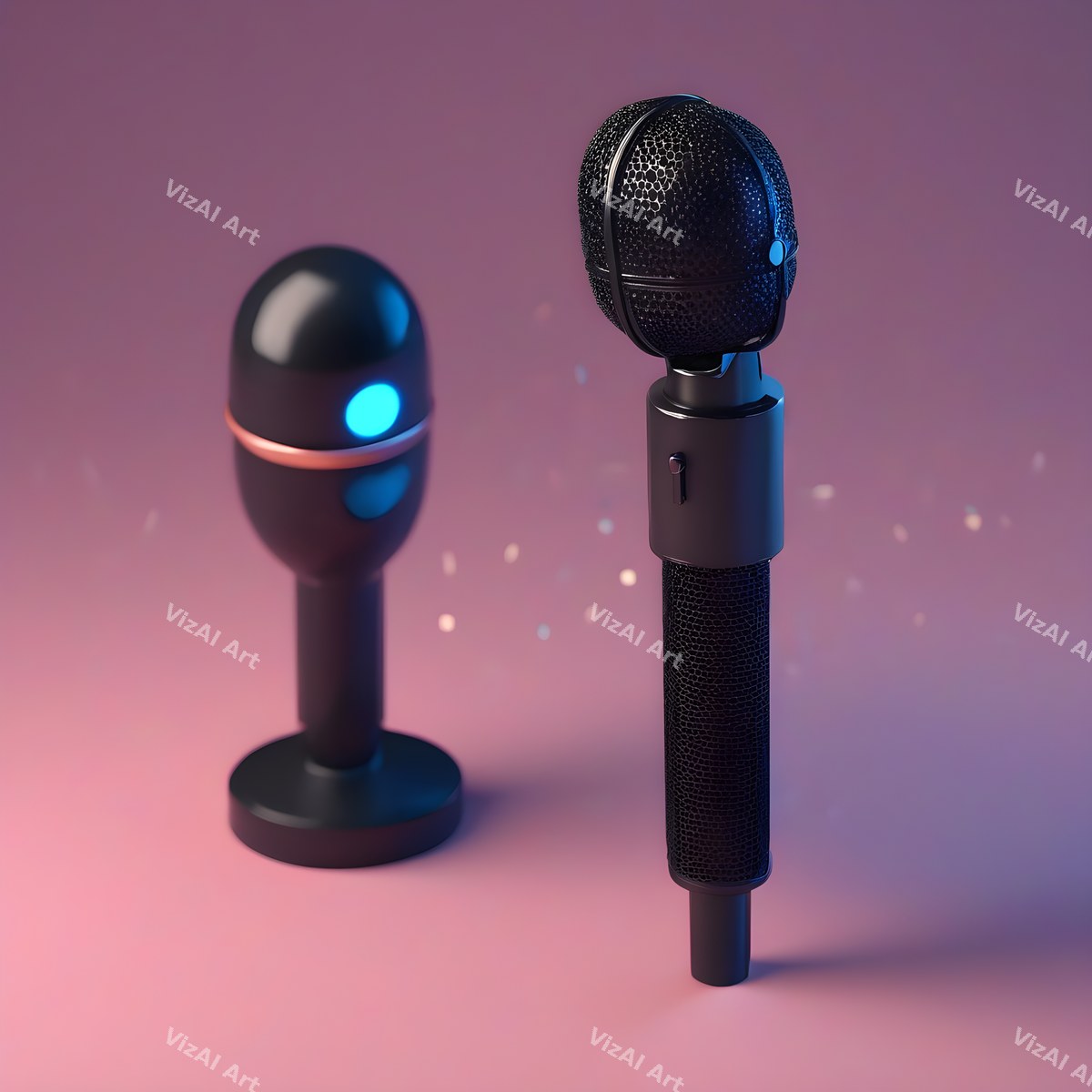 Pastel 3D Desk Microphone Art — print 8