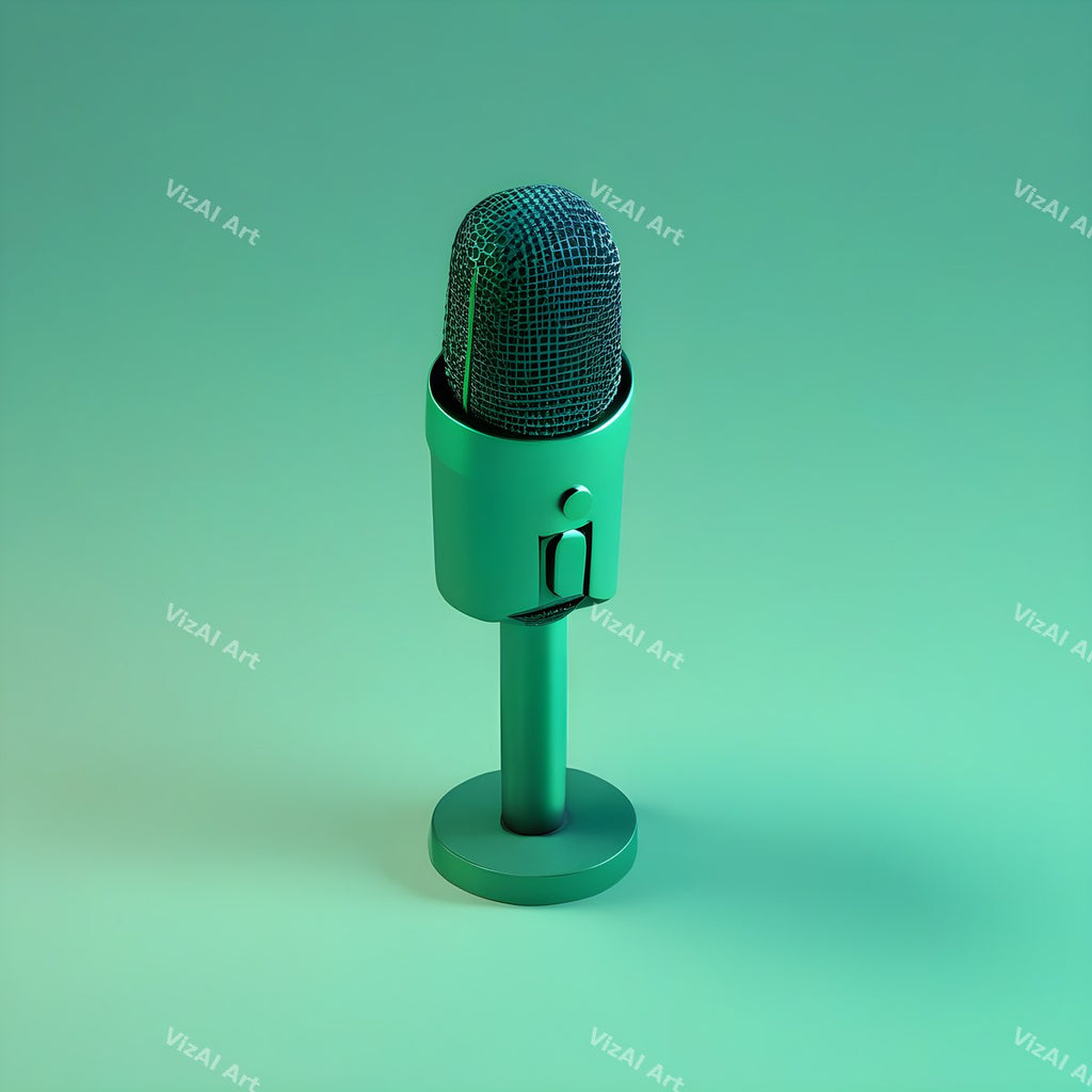 Pastel 3D Desk Microphone Art — print 9