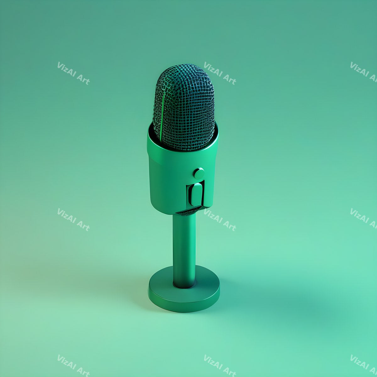 Pastel 3D Desk Microphone Art — print 9