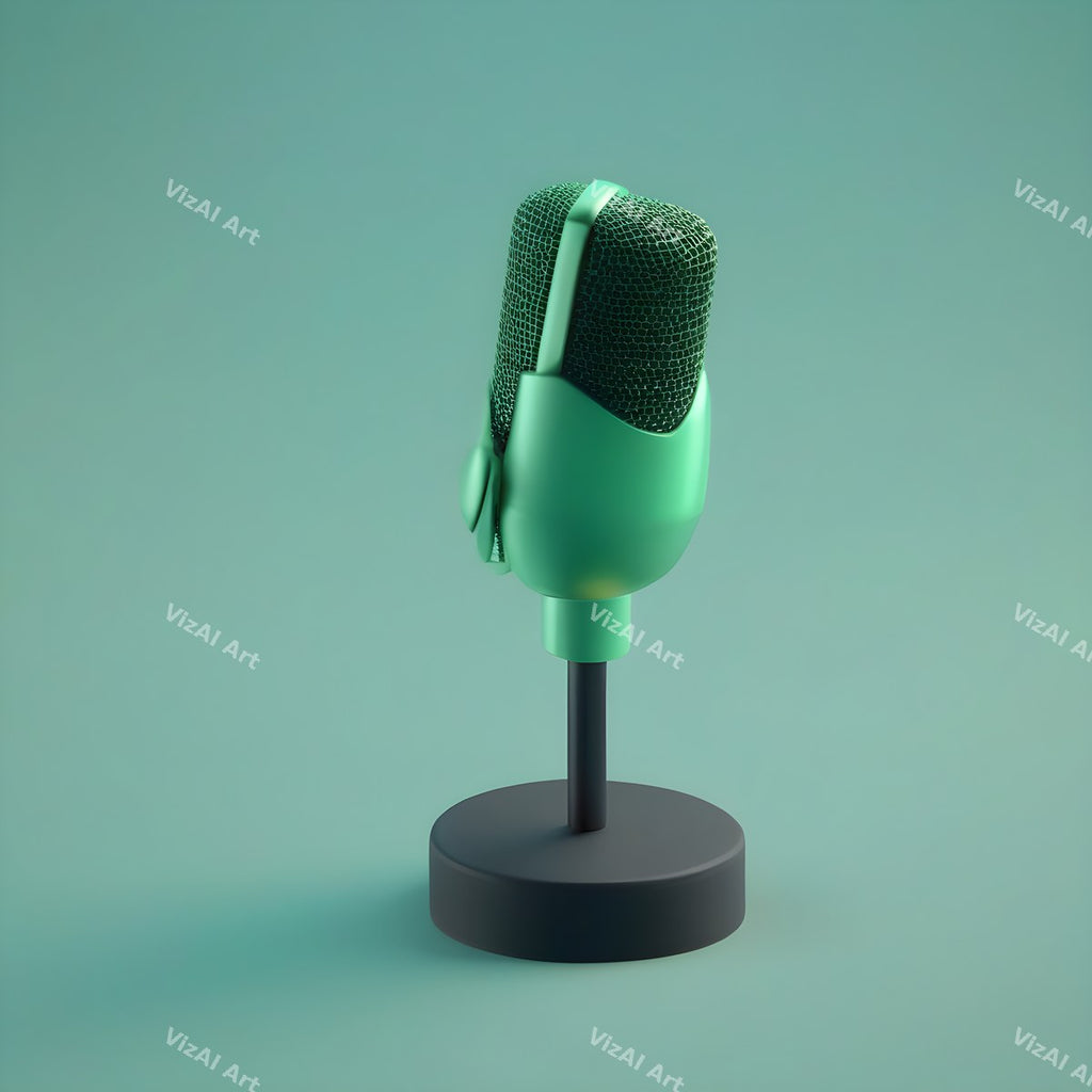 Pastel 3D Desk Microphone Art — print 10