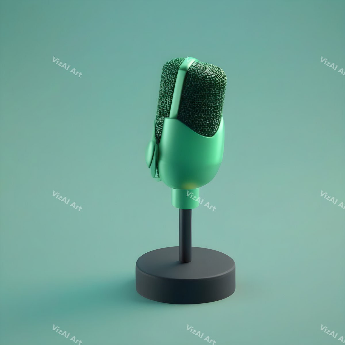 Pastel 3D Desk Microphone Art — print 10