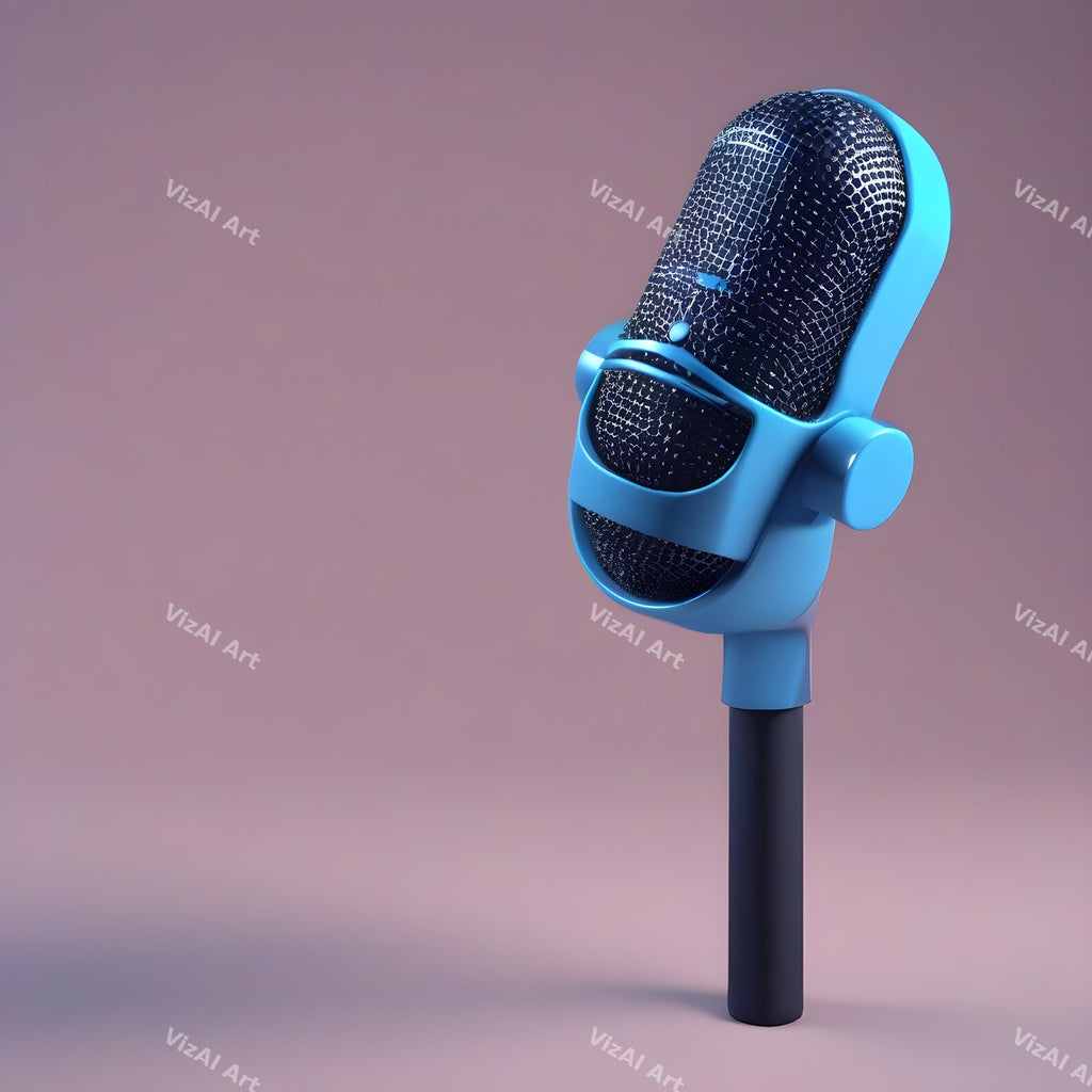 Pastel 3D Desk Microphone Art — print 12