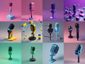 Pastel 3D Desk Microphone Art — 12 Printable Prints