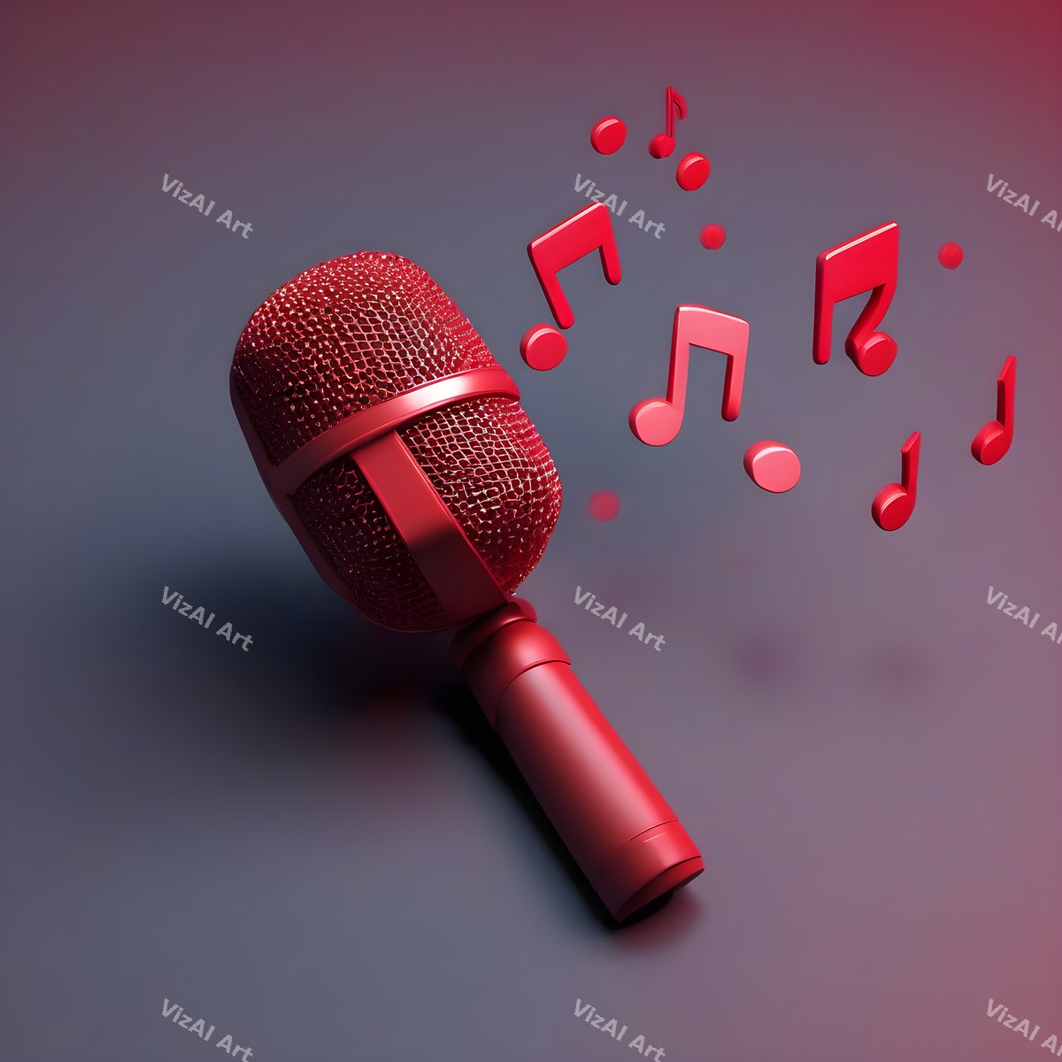 Crimson & Cobalt Microphone Art — print 1