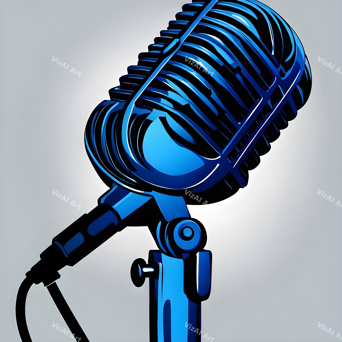 Crimson & Cobalt Microphone Art — print 7