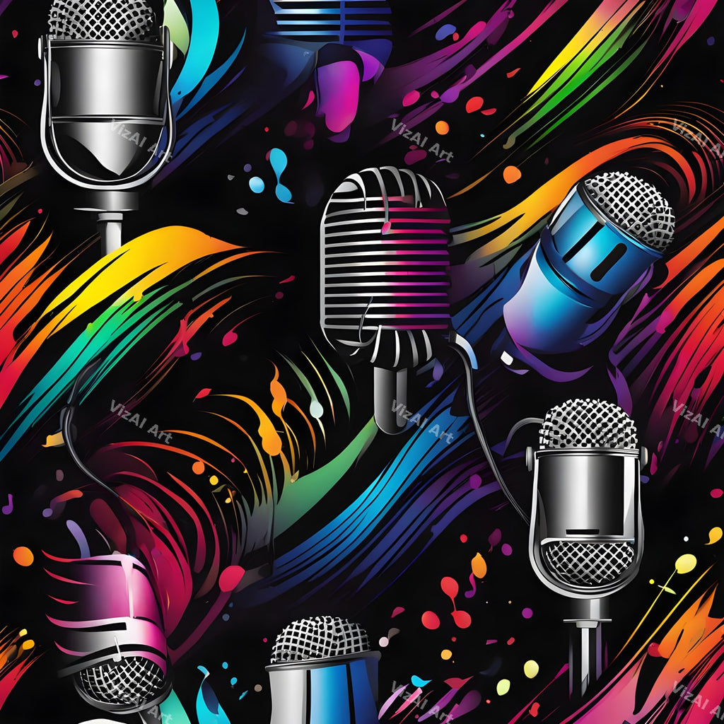Rainbow Sunburst Pop Microphone Art — print 3