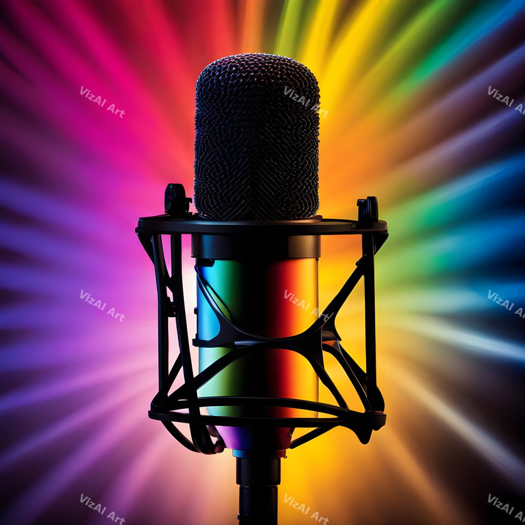 Rainbow Sunburst Pop Microphone Art — print 4