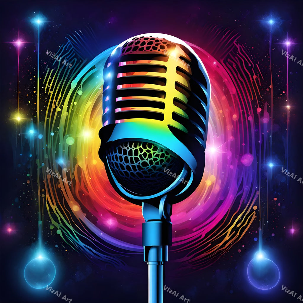 Rainbow Sunburst Pop Microphone Art — print 7