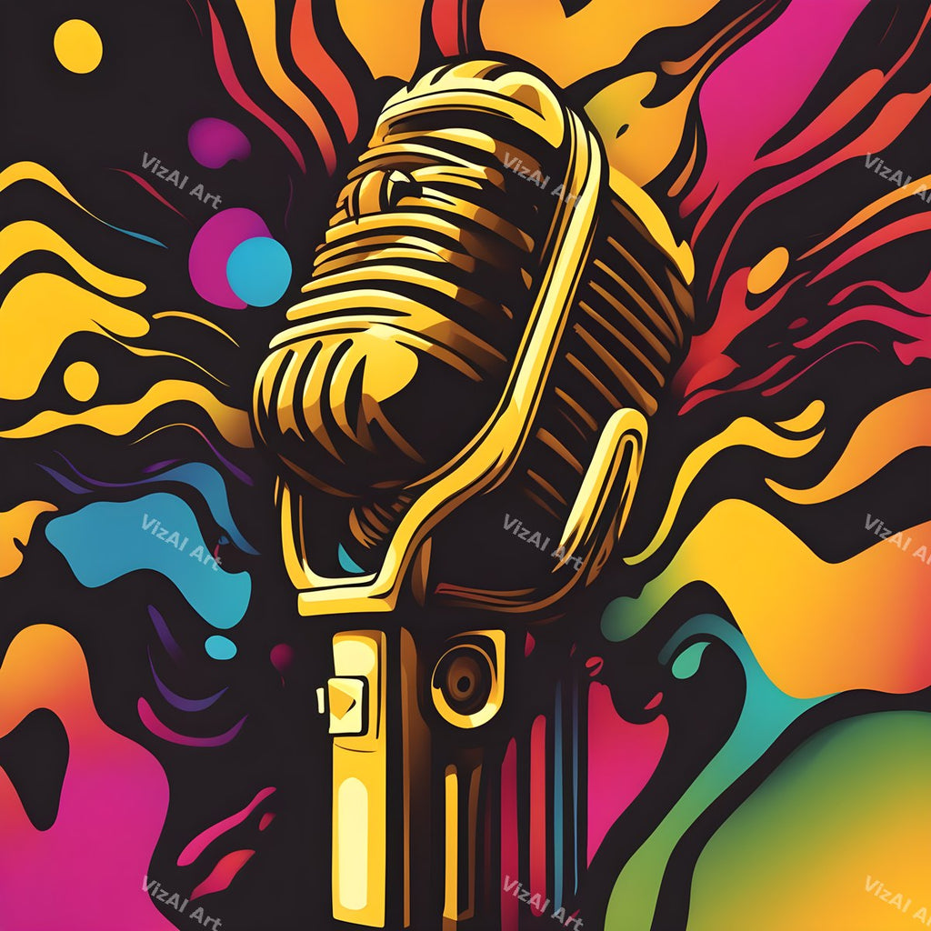 Rainbow Sunburst Pop Microphone Art — print 10