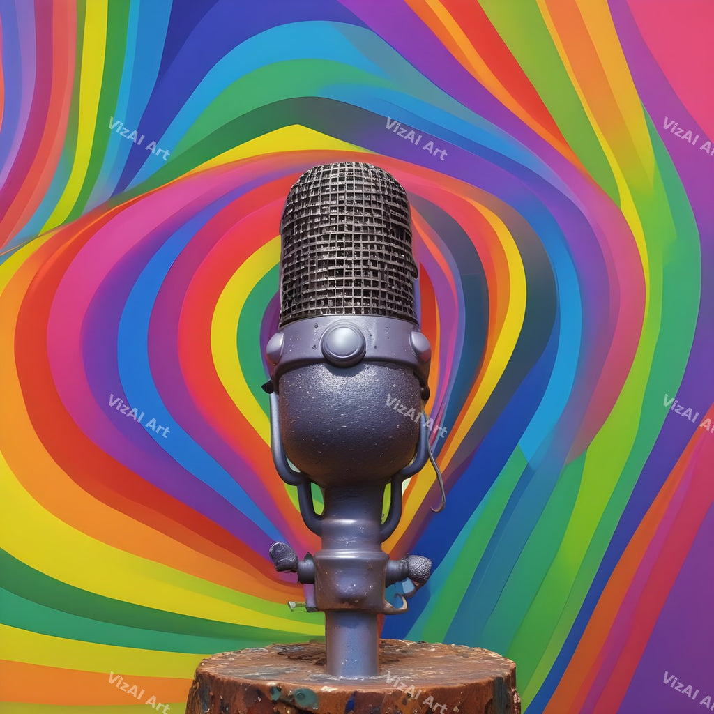 Ink Splatter Vintage Microphone Art — print 2