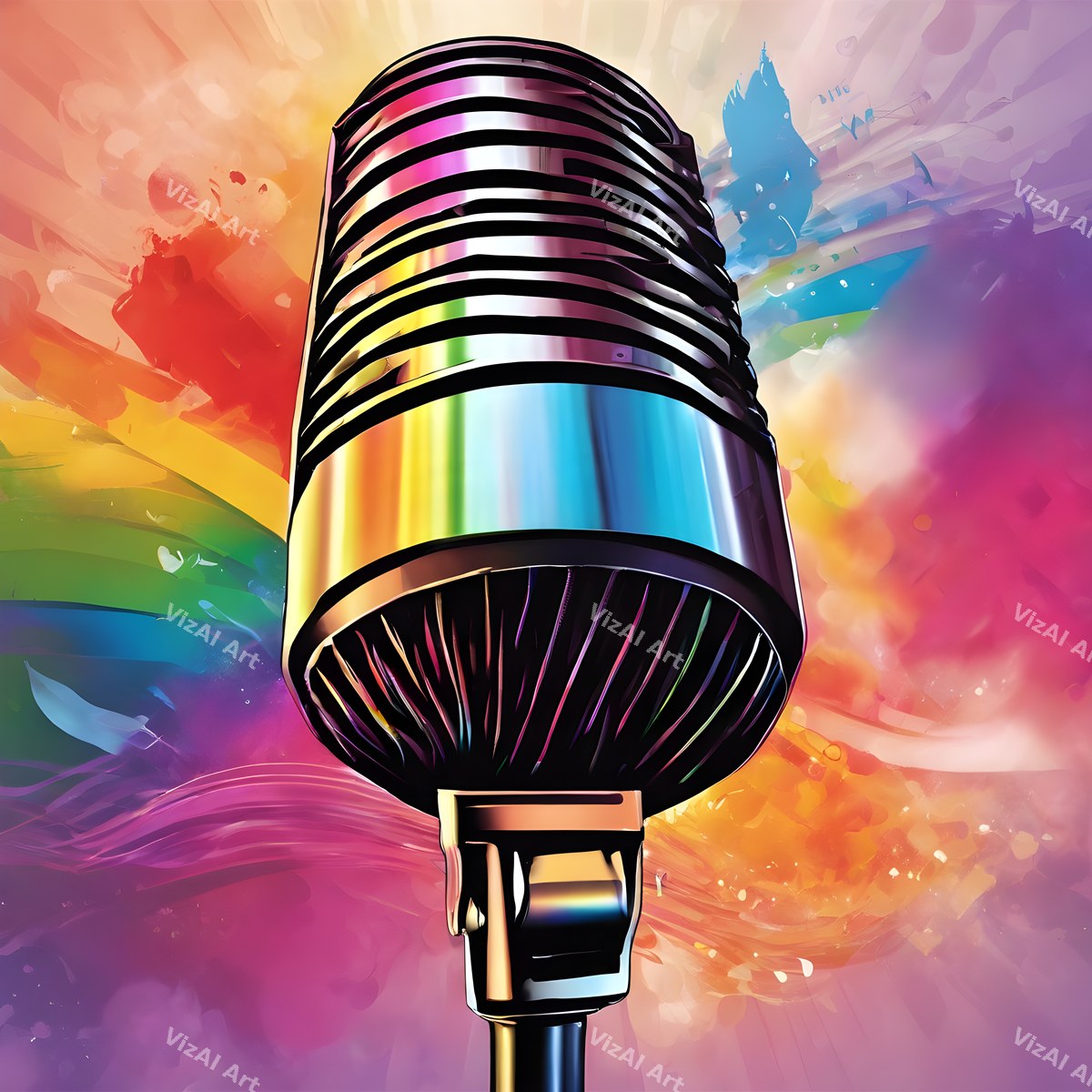 Ink Splatter Vintage Microphone Art — print 6