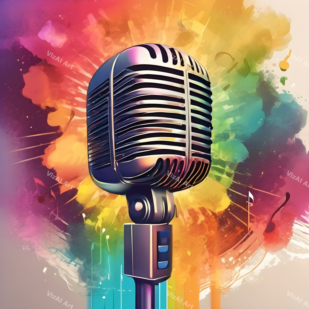 Ink Splatter Vintage Microphone Art — print 12