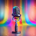 Pastel Rainbow Haze Microphone Art — print 1