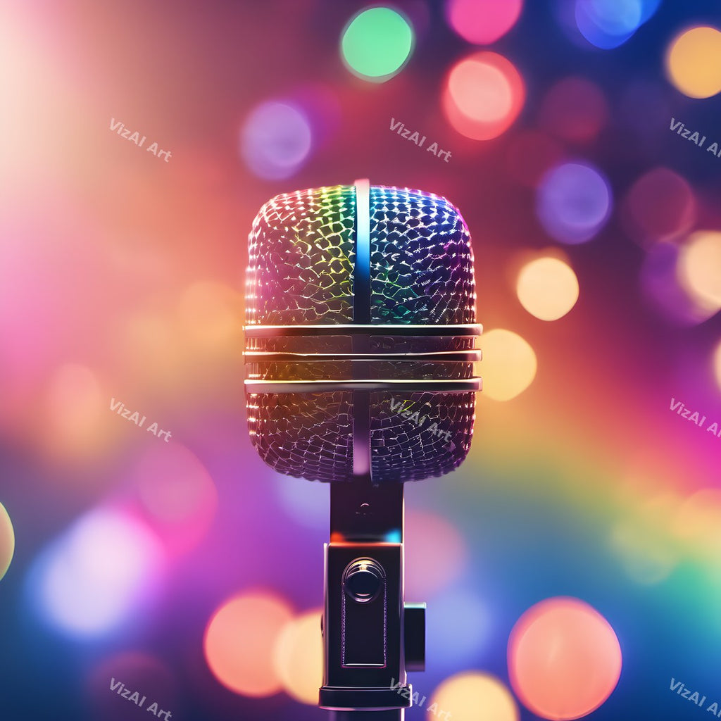 Bokeh Lights Microphone Art — print 1
