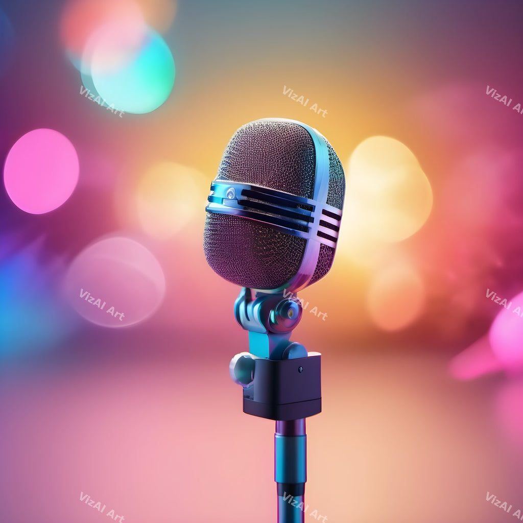 Bokeh Lights Microphone Art — print 2