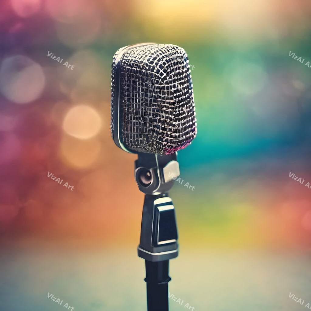 Bokeh Lights Microphone Art — print 3
