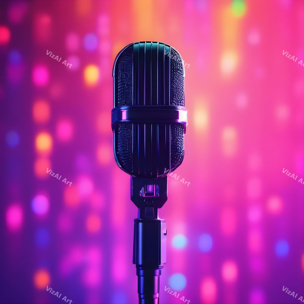 Bokeh Lights Microphone Art — print 5