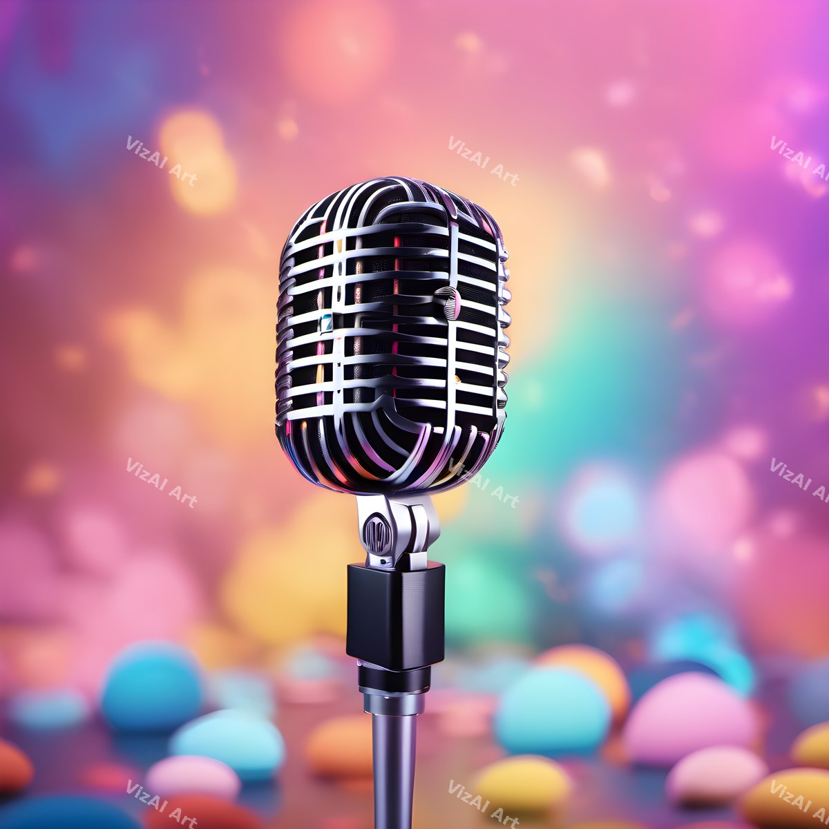 Bokeh Lights Microphone Art — print 7