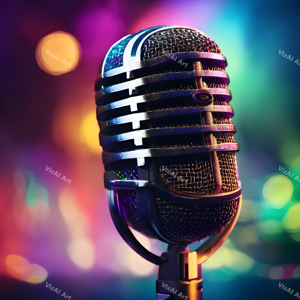 Bokeh Lights Microphone Art — print 9