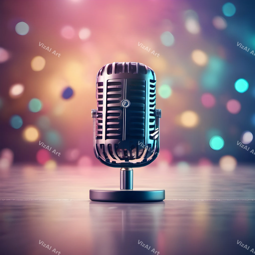 Bokeh Lights Microphone Art — print 12