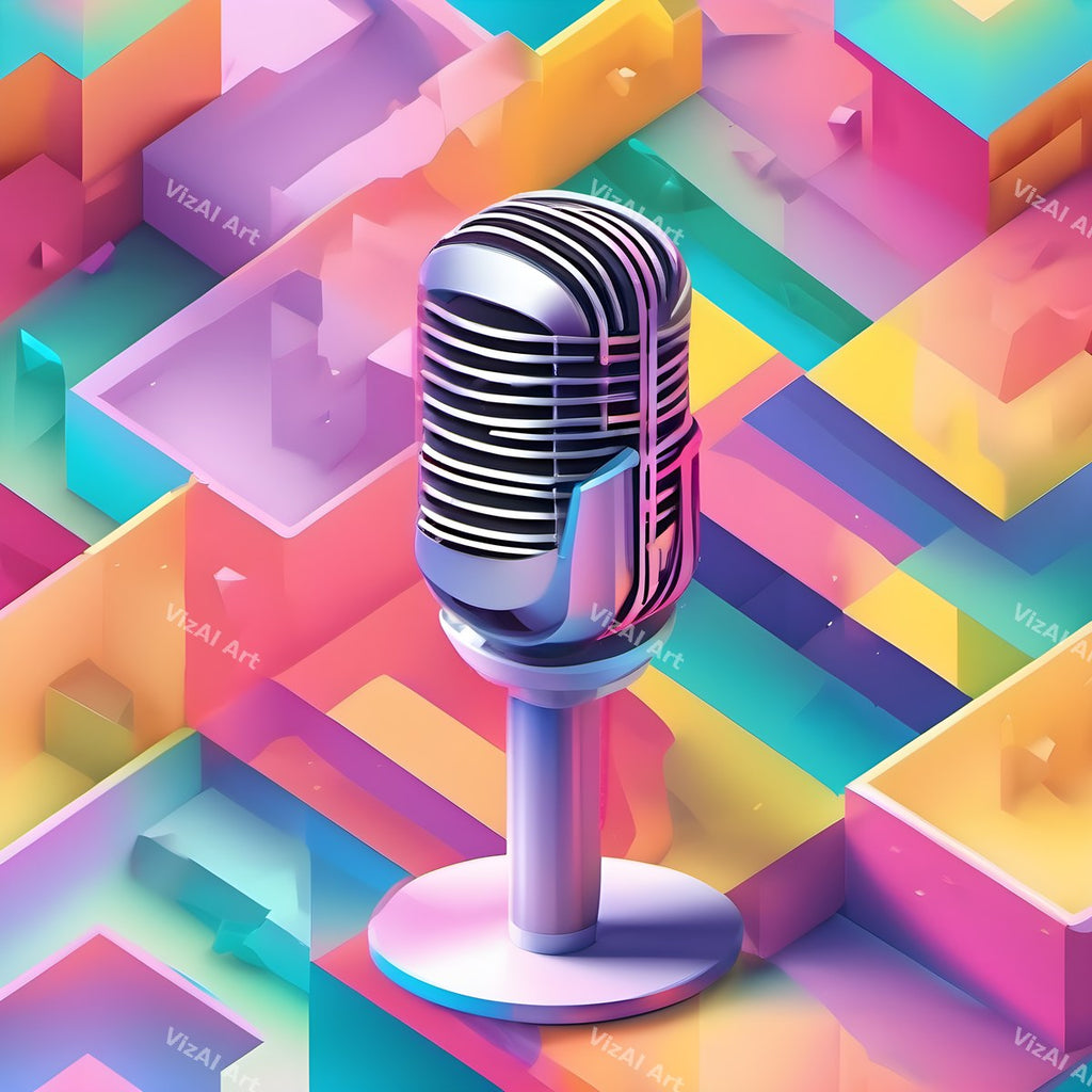 Candy Geometric & Clay Microphone Art — print 1