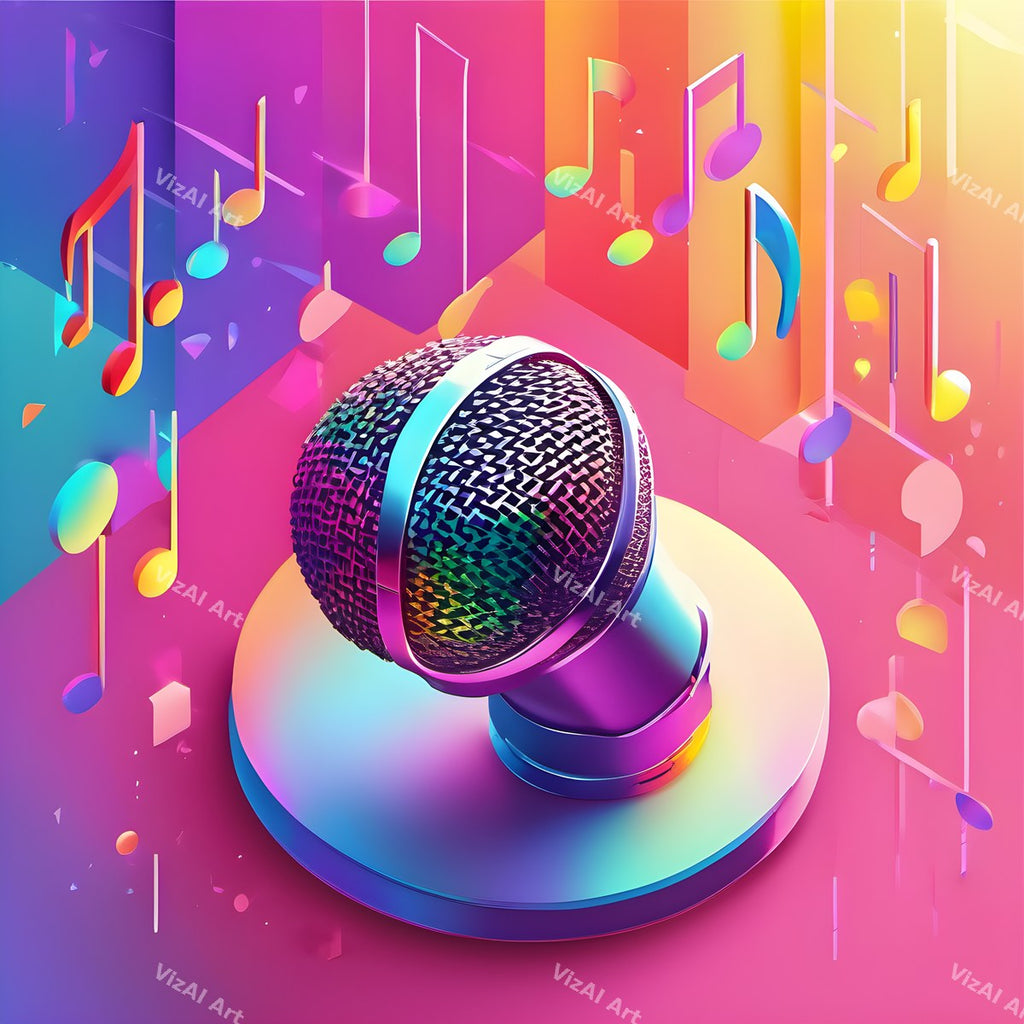 Candy Geometric & Clay Microphone Art — print 2
