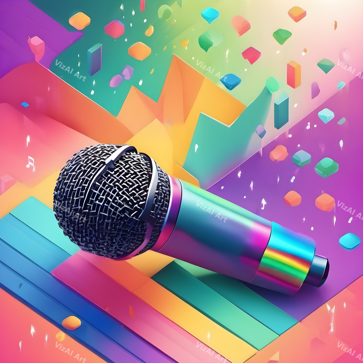 Candy Geometric & Clay Microphone Art — print 3