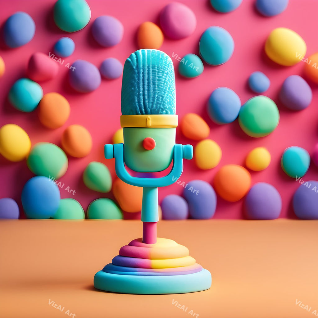 Candy Geometric & Clay Microphone Art — print 5