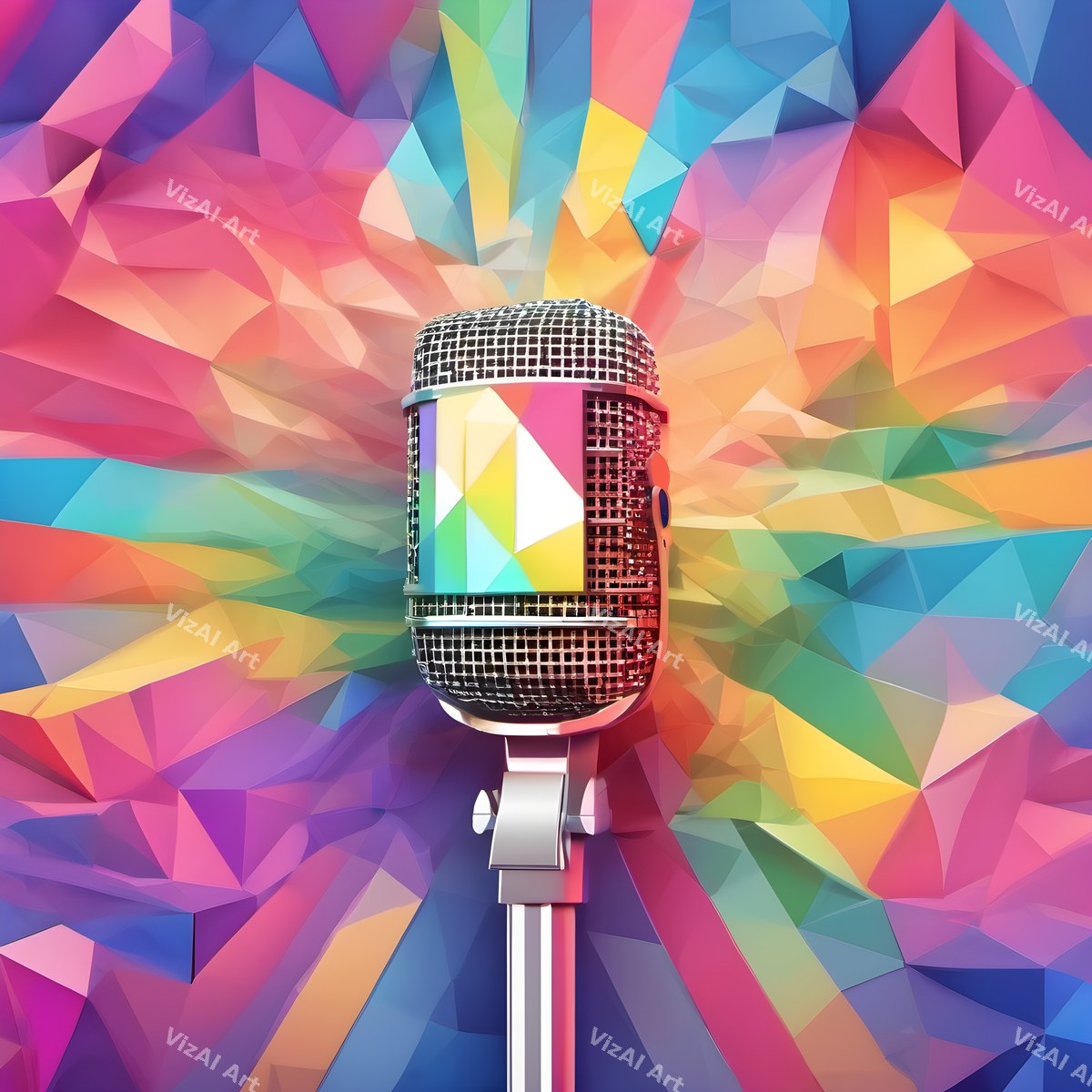 Candy Geometric & Clay Microphone Art — print 7