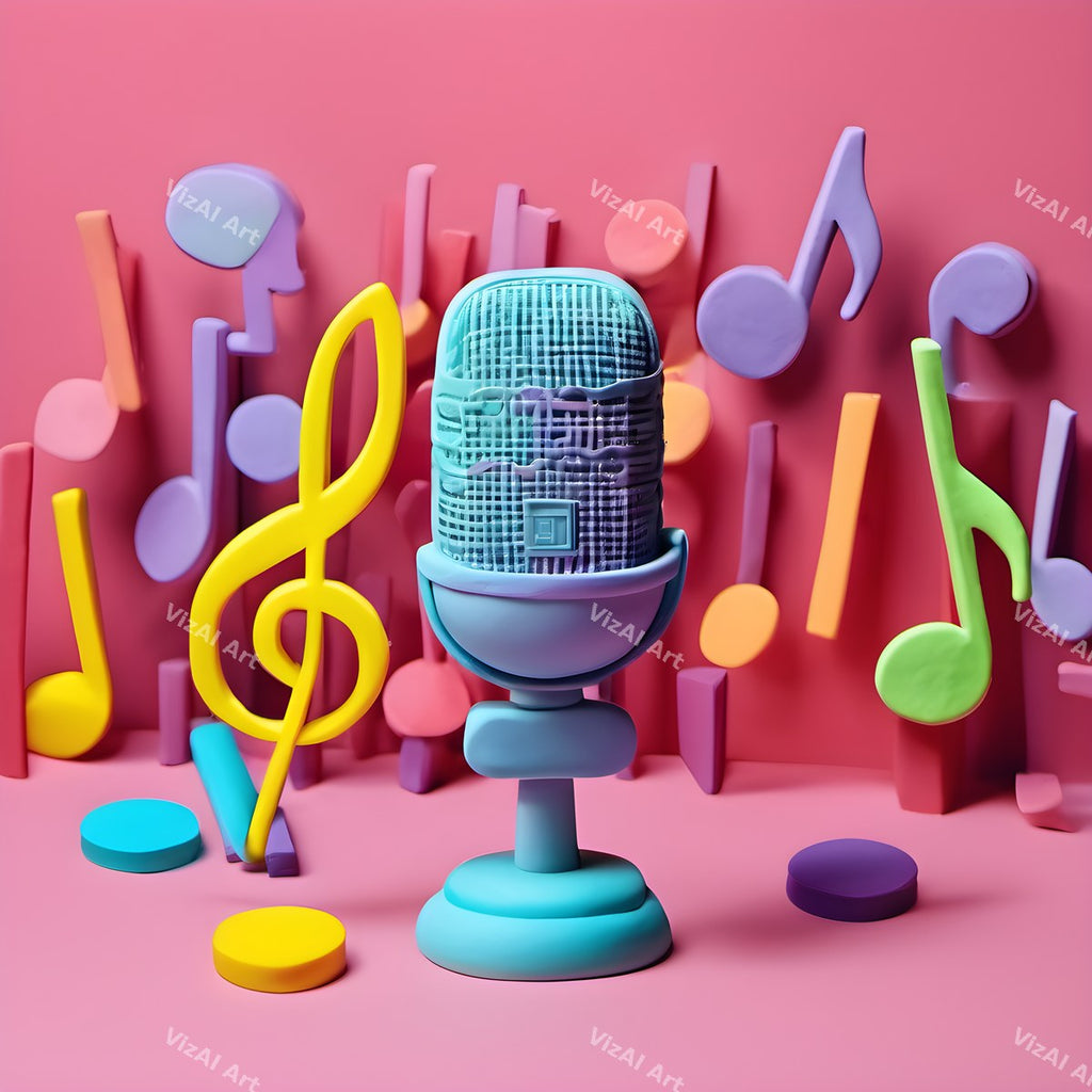 Candy Geometric & Clay Microphone Art — print 10