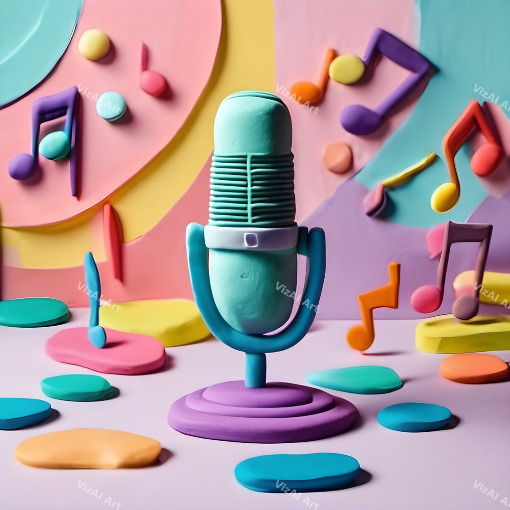 Candy Geometric & Clay Microphone Art — print 11