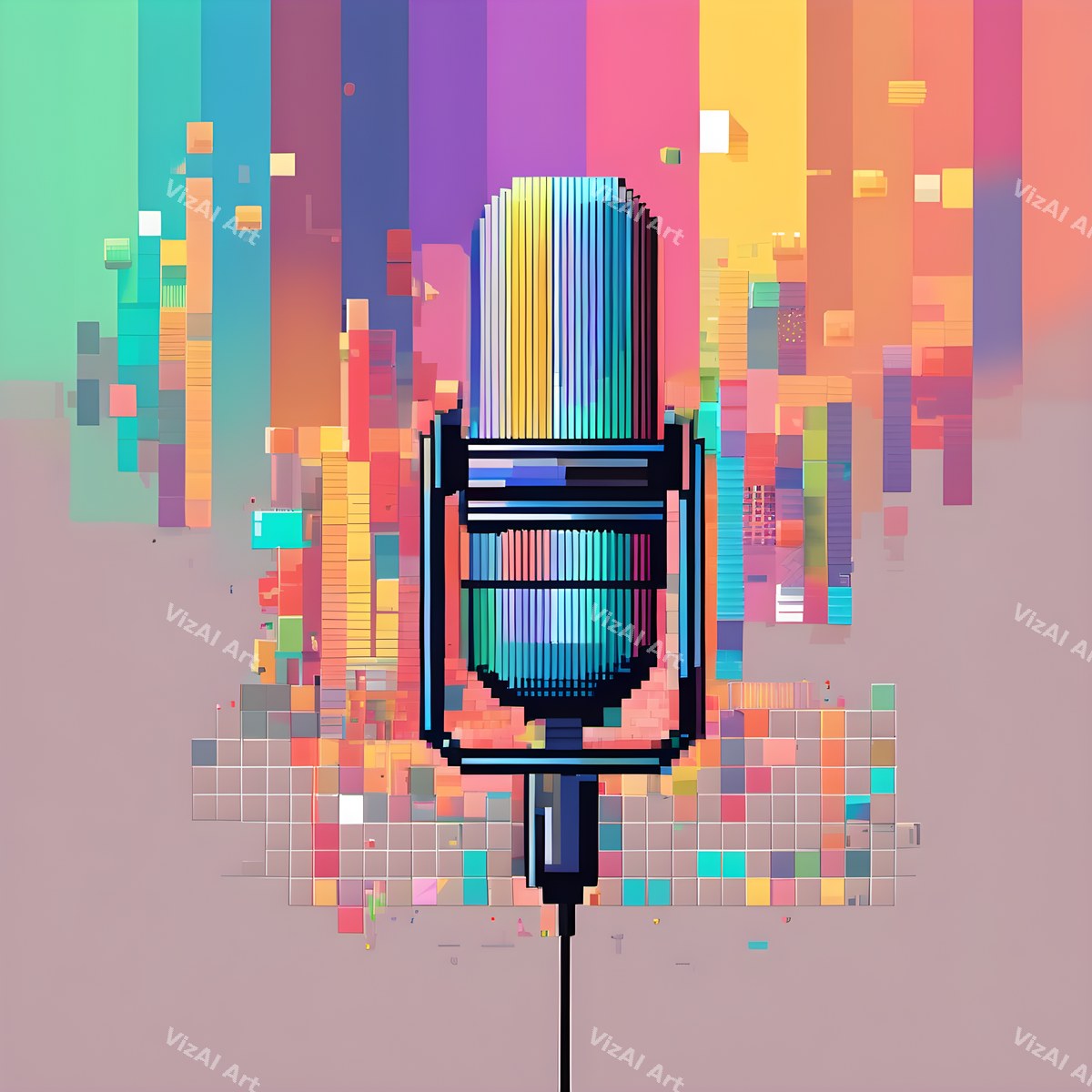 Candy Geometric & Clay Microphone Art — print 12
