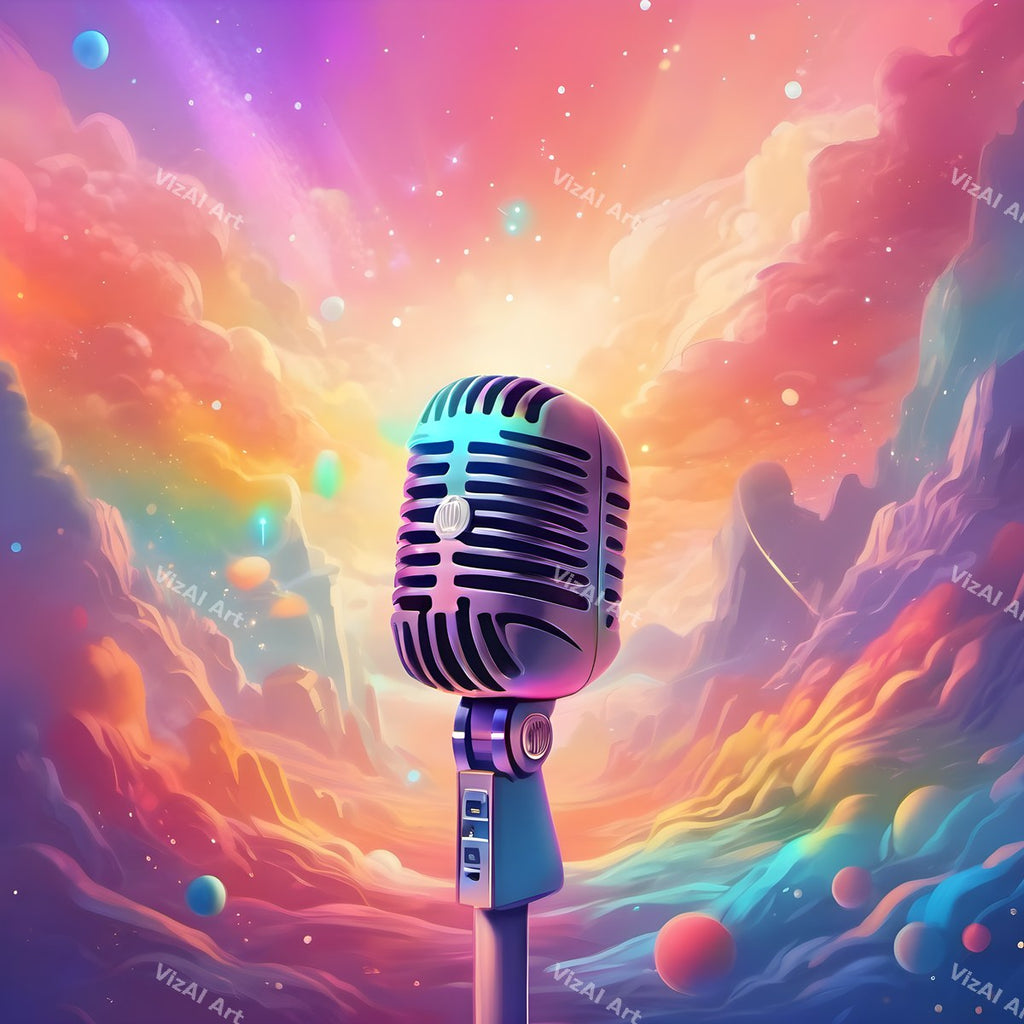 Surreal Dreamscape Microphone Art — print 1