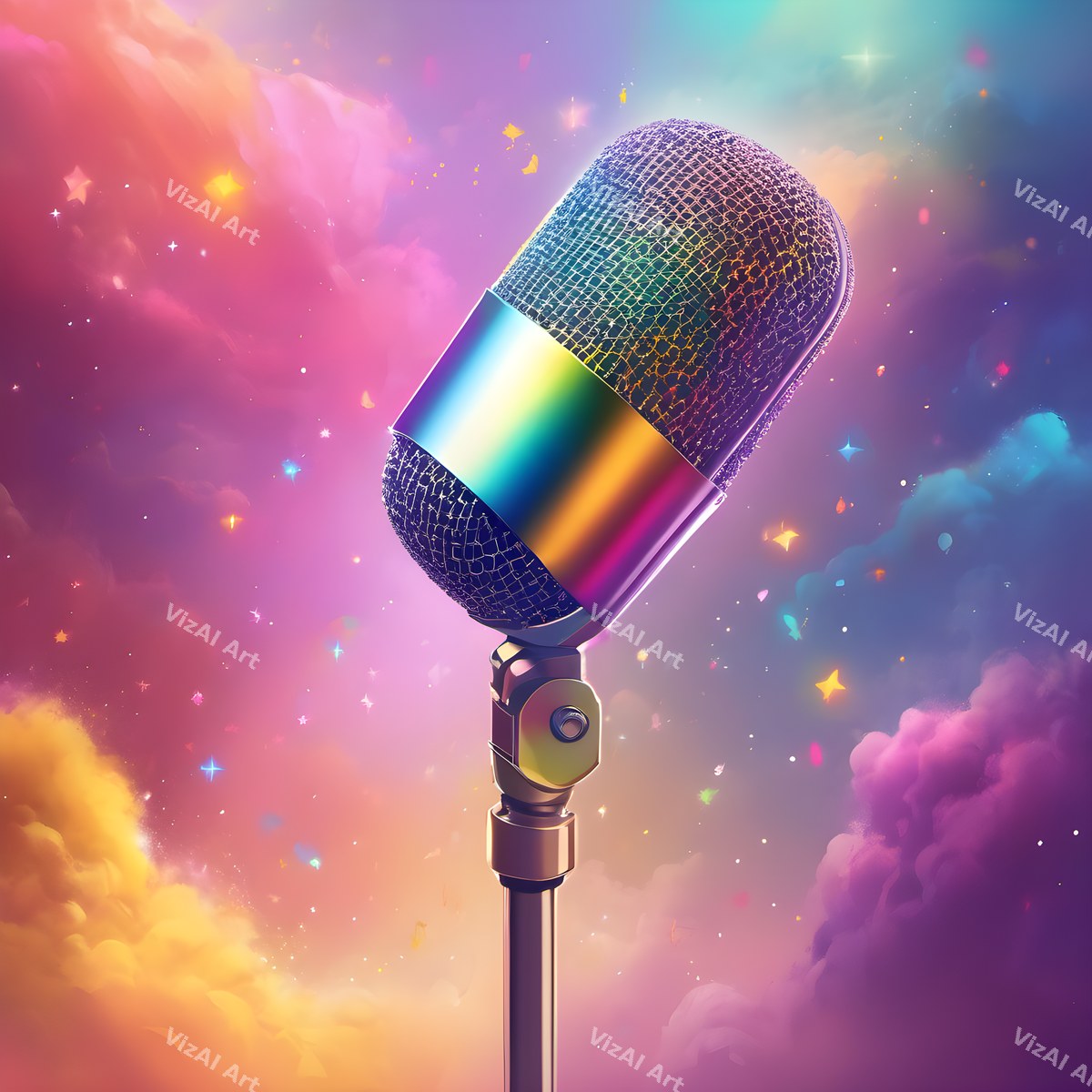 Surreal Dreamscape Microphone Art — print 2