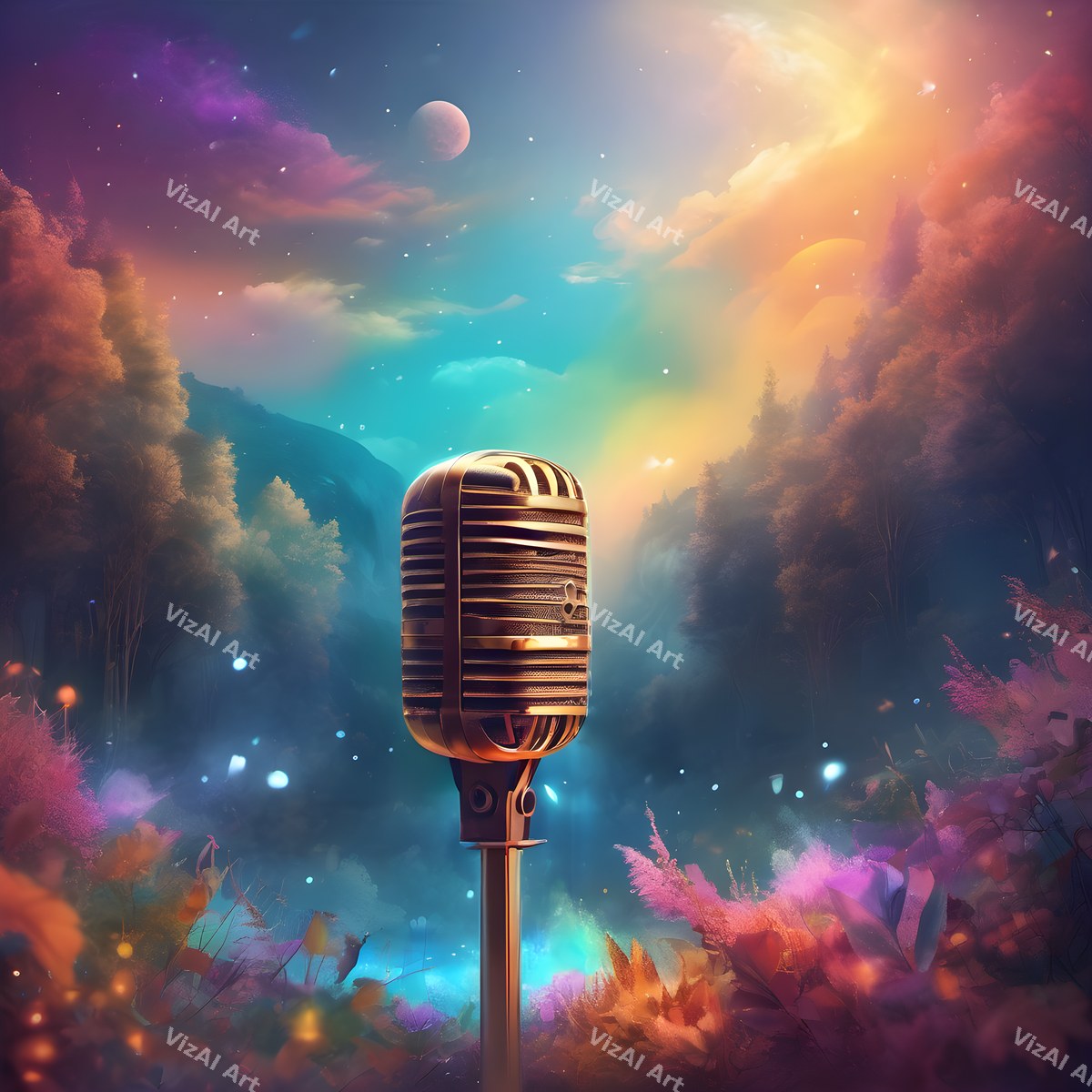Surreal Dreamscape Microphone Art — print 7