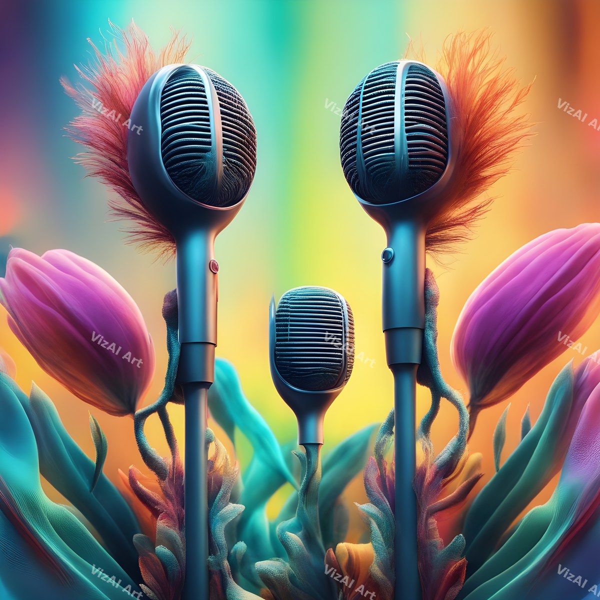 Surreal Dreamscape Microphone Art — print 10